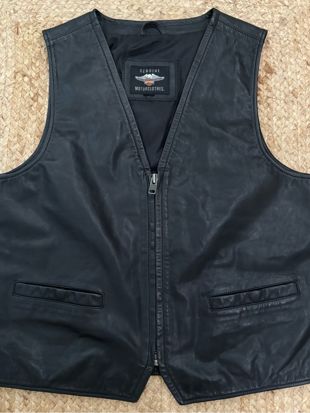 NWOT Men’s Harley-Davidson Black Leather Vest